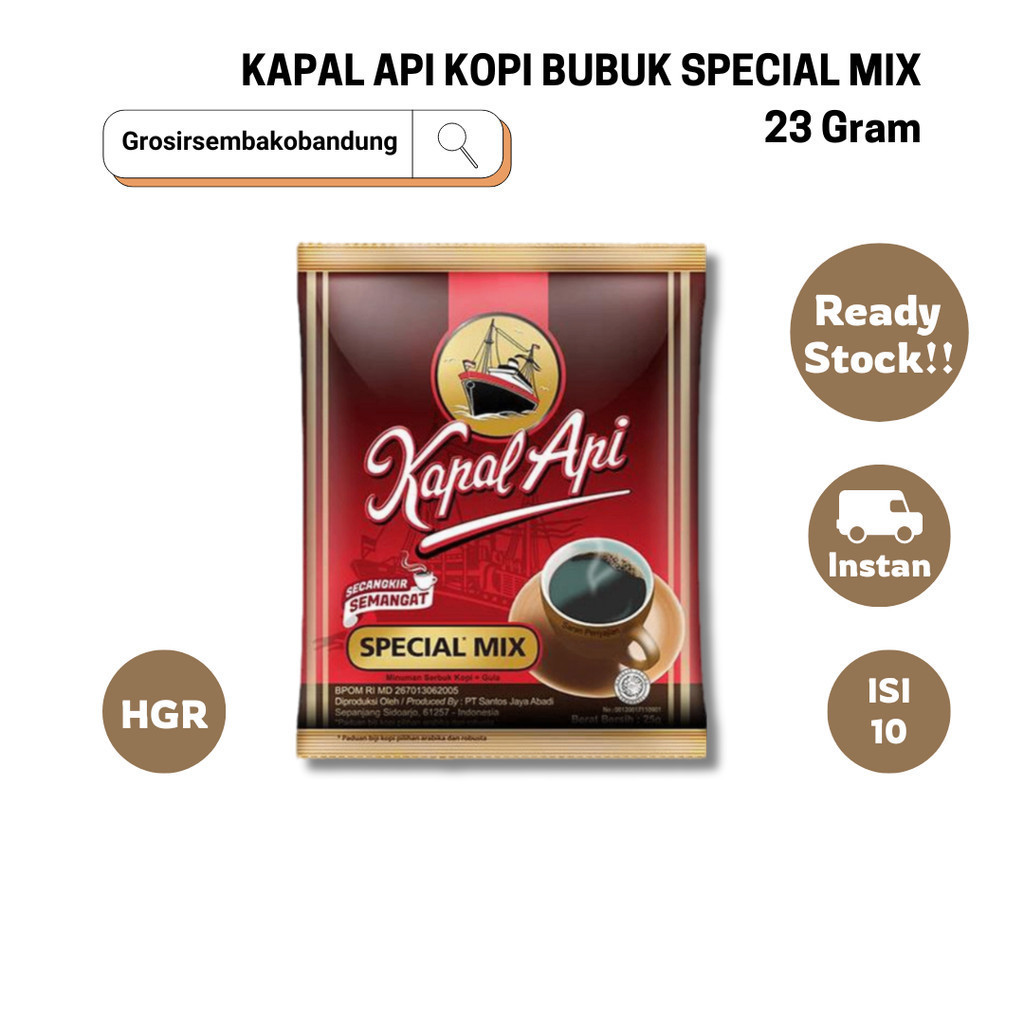 

KAPAL API KOPI BUBUK SPECIAL MIX PCK 10X24/23g - 1 Pck - KOTA BANDUNG