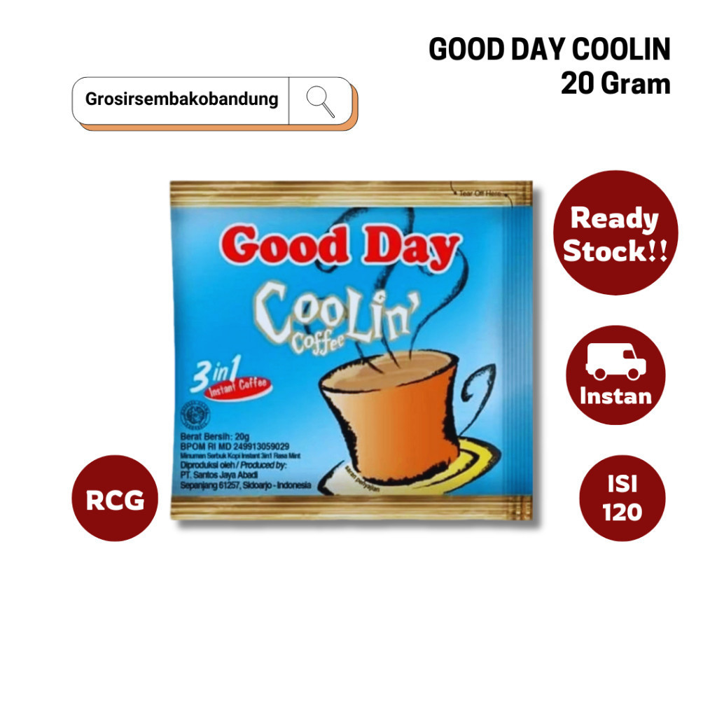 

GOOD DAY KOPI INSTANT 3 IN 1 COOLIN RCG 10x20g - 1 Dus - Kota Bandung