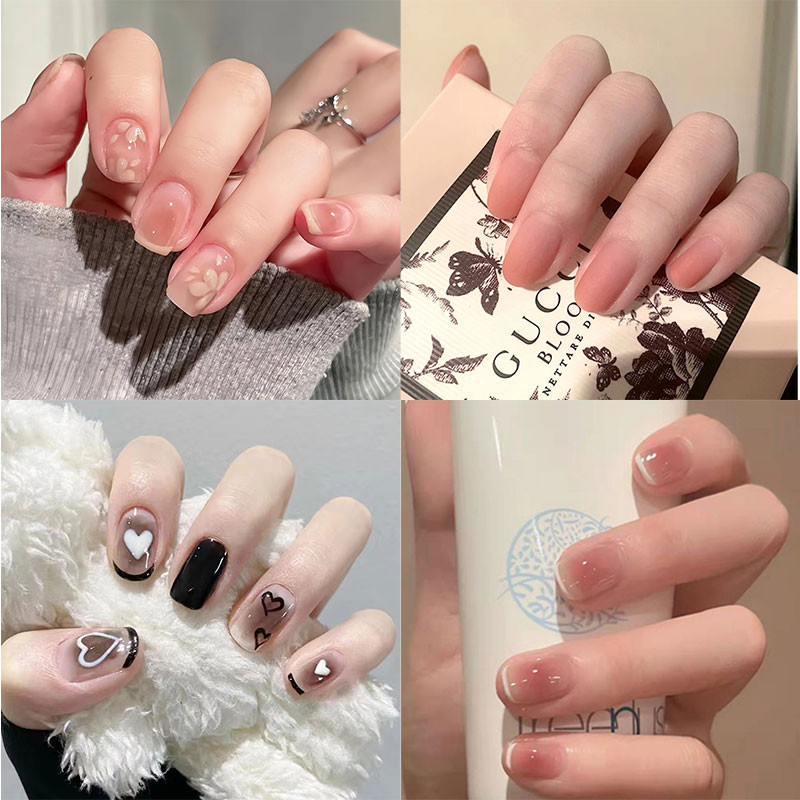 Kuku Palsu + Lem Press On Nails Handmade Nail Art Kuku Palsu 24pcs Kuku Palsu Nail Art Kuku Palsu An