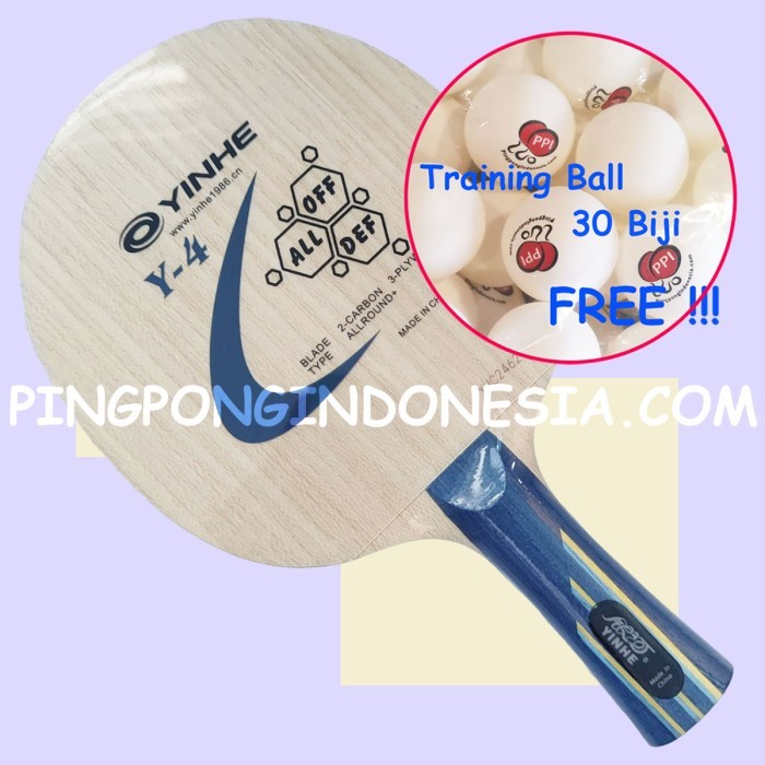 Yinhe Y4 - Blade Kayu Carbon Pingpong Y-4 Allround Bet Bat Tenis Meja