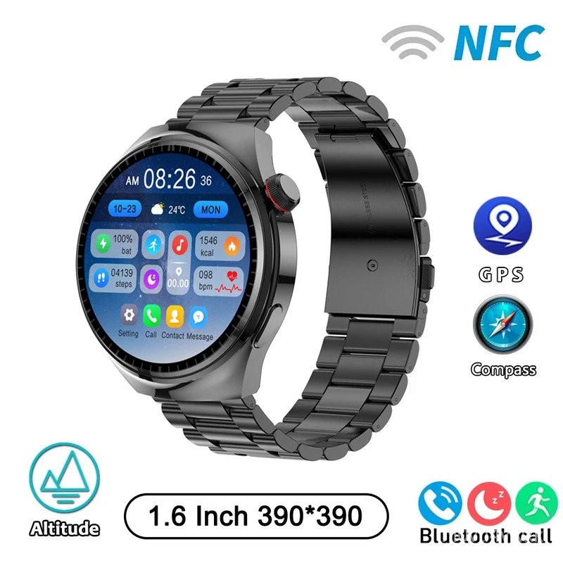 LEMFO Y13 smart watch 2024 1.6inch smartwatch men Compass NFC GPS Health Monitoring Voice Assistant 