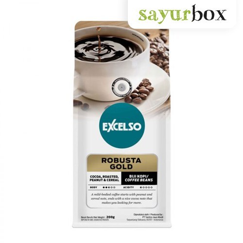 

Excelso Robusta Gold Biji 200 gram Sayurbox