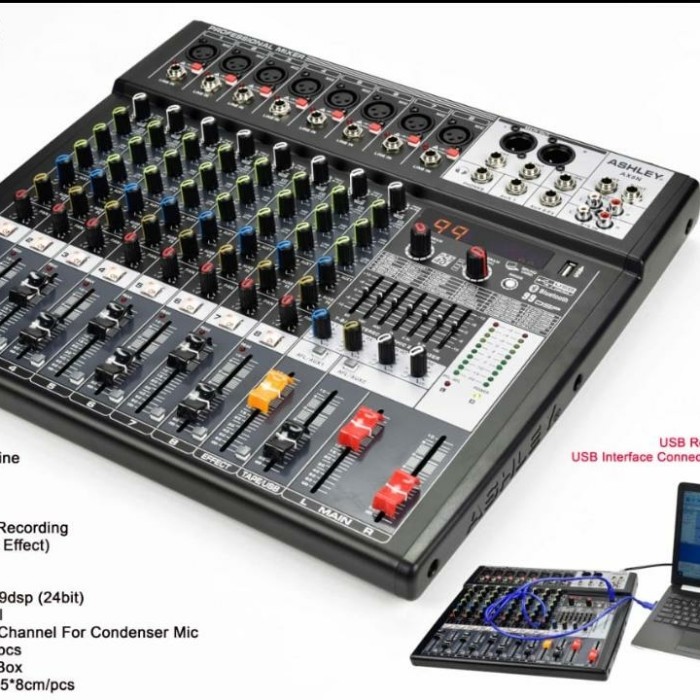 Mixer Audio Ashley AX8N 8Chanel Original USB Recording