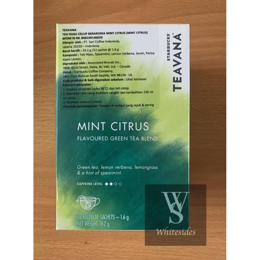 

NEW PRODUK TEAVANA TEA TEH STARBUCKS EARL GREY MINT CITRUS DUS 12 BAG !!!!!