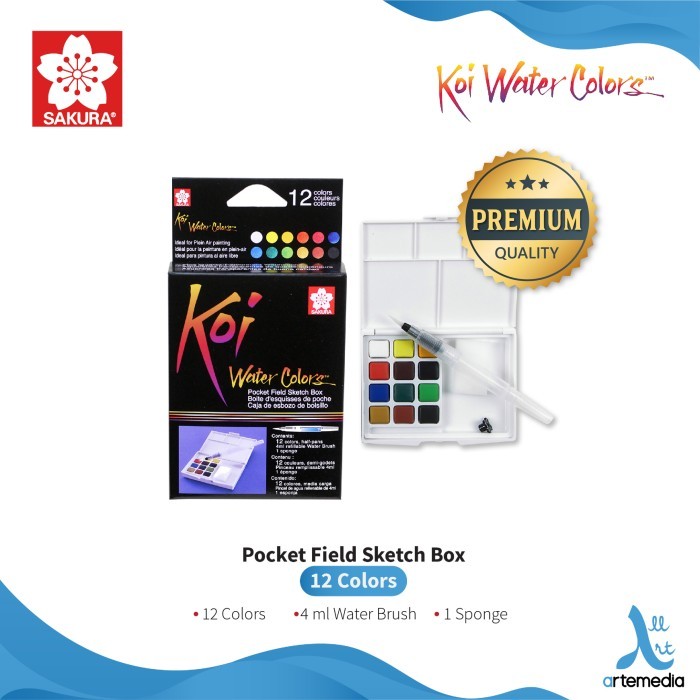 

Sale Cat Air Sakura Koi Watercolor 12 Pocket Field Sketch Box