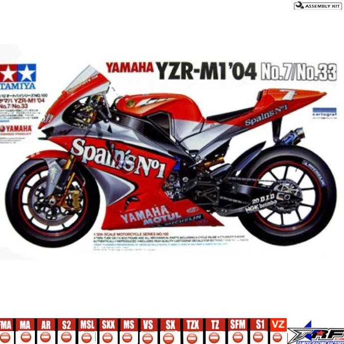 TAMIYA 14100 YAMAHA YZR-M1`04 No7/No.33