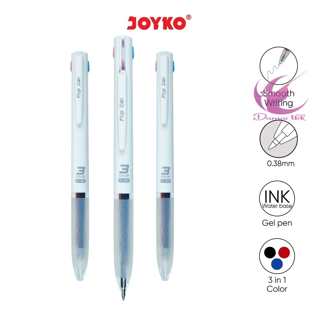 

Gel Pen Pulpen Pena Joyko GP-339 Flip Gel 3 in 1 Color Warna 0.38 mm