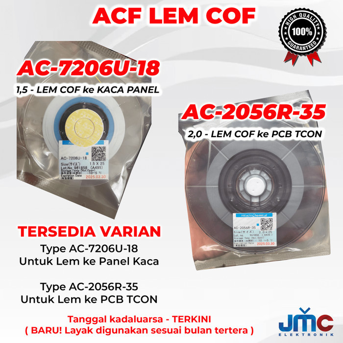 

1Roll 25Meter Lem Acf Ac-7206U Ac-2056R Perekat Cof Tcon 1.5Mm / 2.0Mm Tgo