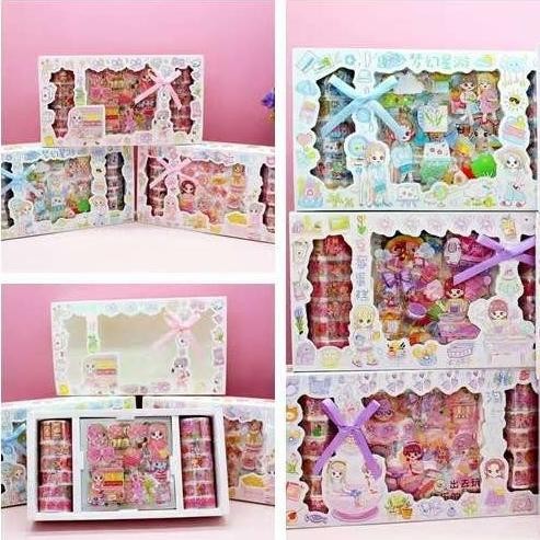 

Stiker Set Washi Tape PET Korea Cutting Sticker MOMO Murah Grosir