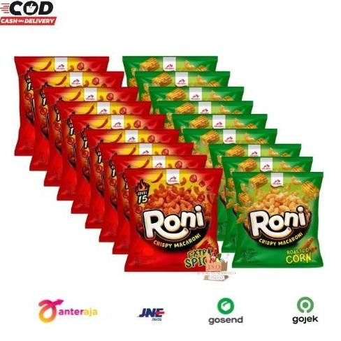 

Roni Crispy Macaroni Dua Kelinci Renceng isi 10 x 28gr Extra Spicy Roasted Corn Snack Cemilan Enak