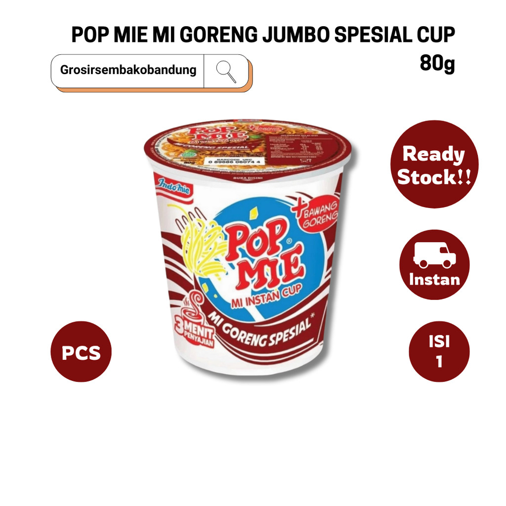 

POP MIE MI GORENG JUMBO SPESIAL CUP 80g - 1 Pcs - Kota Bandung