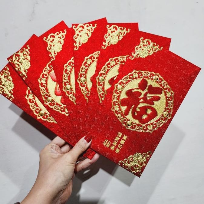 

Angpao Imlek Fu Jumbo Isi 6 Angpau Fuk Hoki Grosir Ampau Merah Imlek