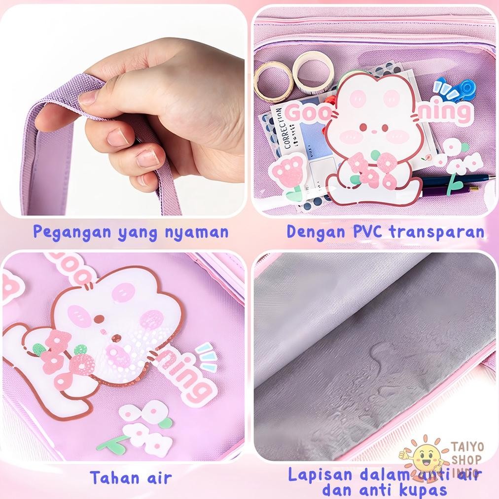 

PROMO TAIYO Tas Map Organiser Waterproof File Buku Berkas Les Kursus Sekolah Lucu Motif Kartun PJ24