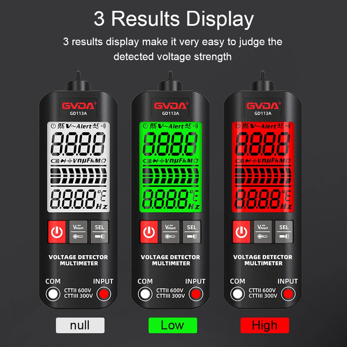 Gvda Gd113A Smart Digital Multimeter Non-Contact Live Voltage Tester Vtp