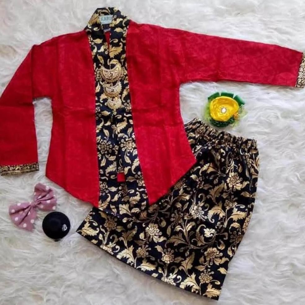 er-90 Cuci Gudang Setelan Kebaya Anak Perempuan Lengan Panjang Umur 1-7 Tahun-Kutu Baru Anak Lengan 
