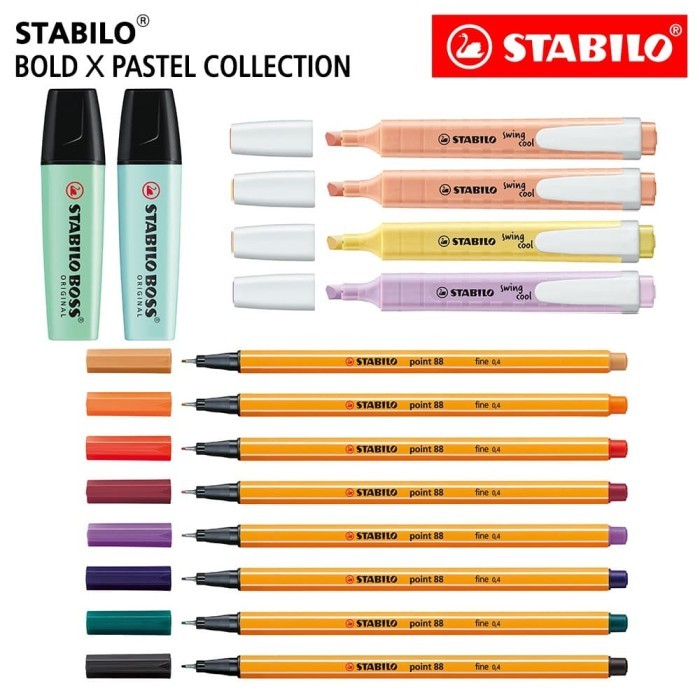 

Ready STABILO - Bold x Pastel Collection - Set 14 BOSS Swing Cool Point 88
