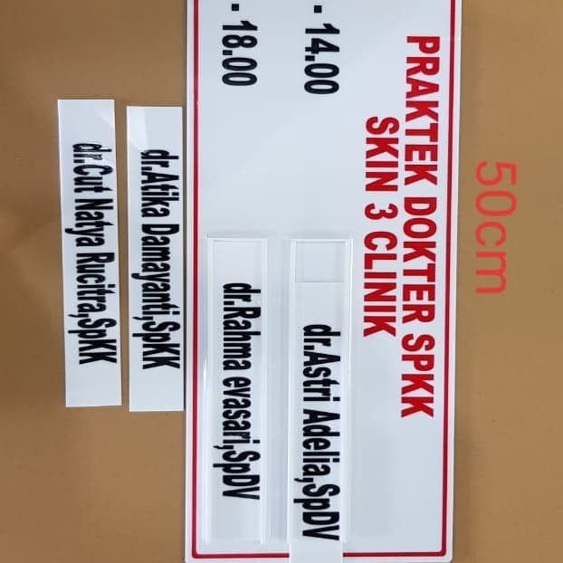 

Ready Acrylic papan Nama Dokter