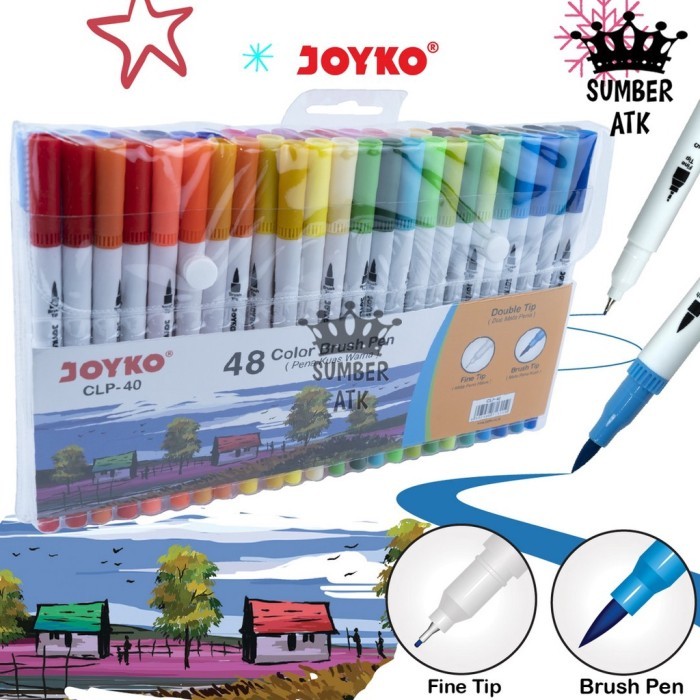 

Ba Color Brush Pen Pena Kuas Warna Joyko Clp-40 48 Warna Color