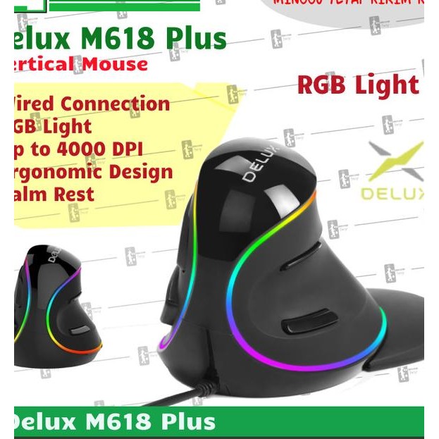 Vertical Ergonoc Mouse Delux M618 Plus Rgb Wired