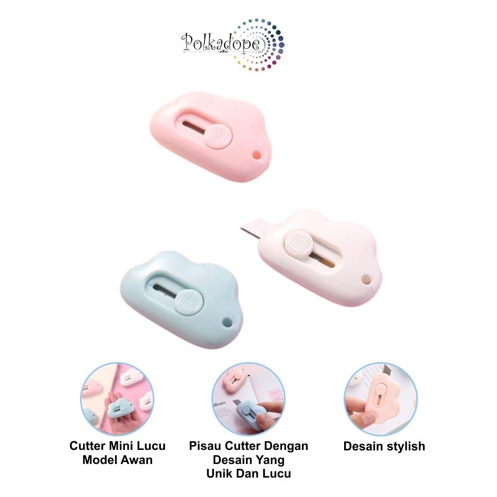 

Pisau Cutter Mini Model Awan Alat Bantu Potong Kertas