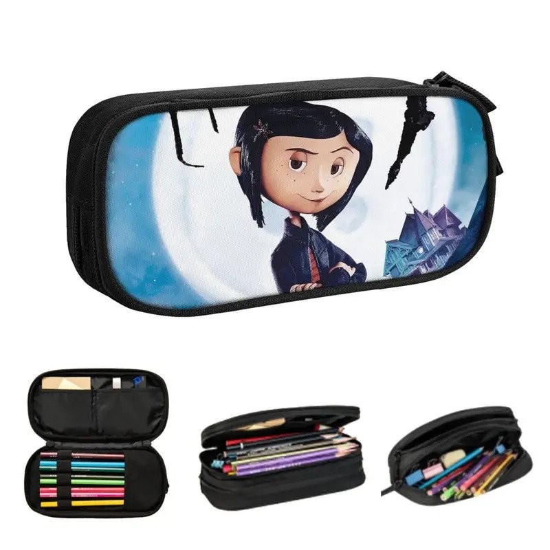 

Coralines Halloween Cartoon Anime Pencil Cases Large Storage Pen Bags Pen Box Pencil Pouch For Boys Girls Stationery School 6C6E