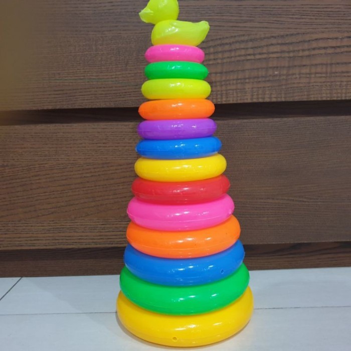 Jona New Mainan Ring Donat Besar 45 Cm / Mainan Donat Susun / Kerucut
