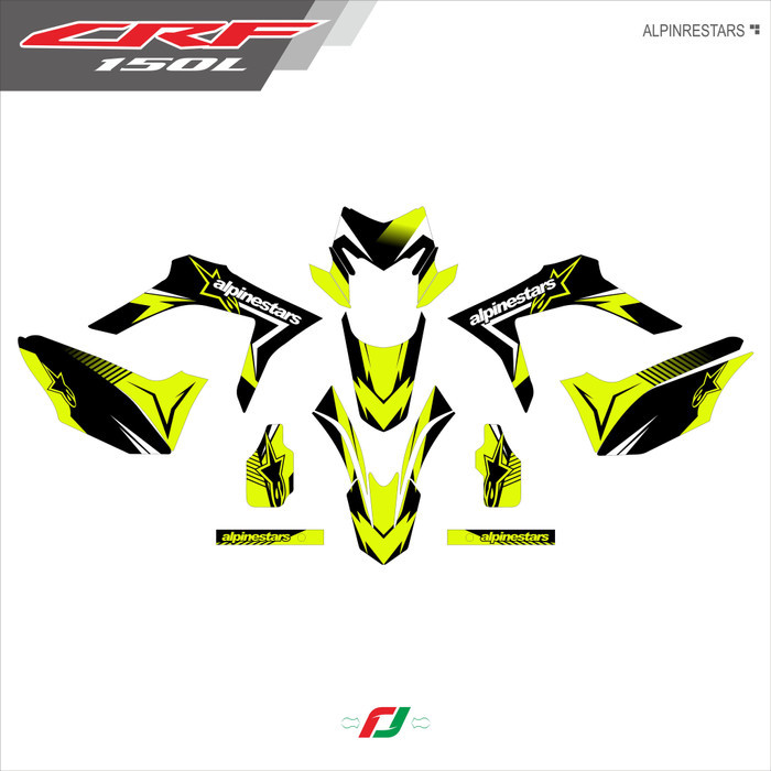 Ready  Decal CRF 150 L Full Body - Stiker CRF 150L Full Costum KUNING STABILO