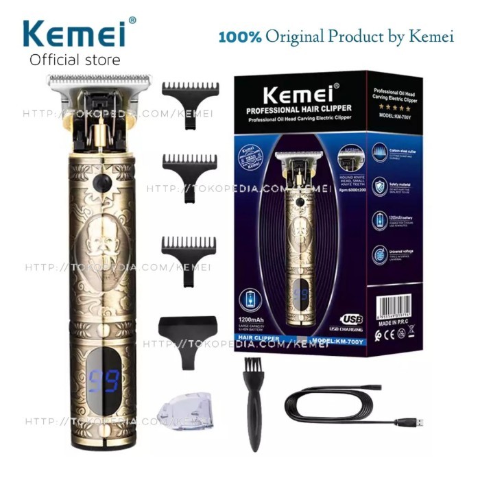 TERBAIK Alat Cukur Rambut Kemei KM 700 D Hair Clipper Trimmer Detailer KM 700D