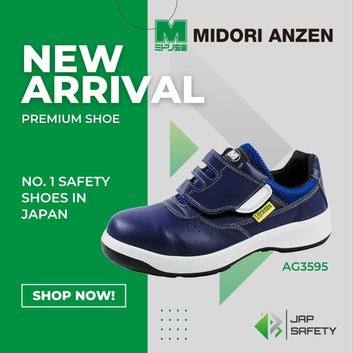 Tersedia Midori Anzen Ag3595 Navy Sepatu Safety / Safety Shoes