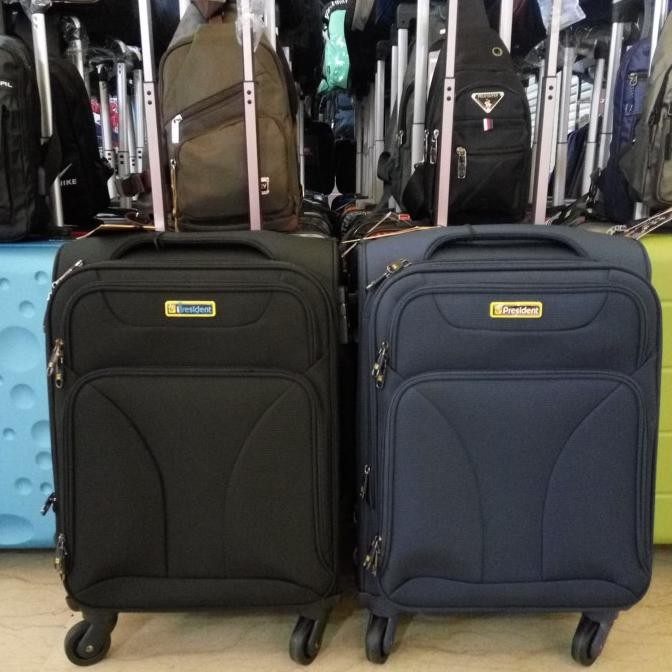 TAS KOPER PRESIDENT 20 INCH KAIN KANVAS NYLON KABIN SIZE CABIN RODA 4