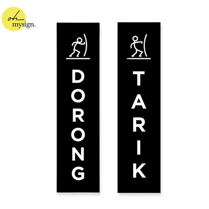 

Promo Label Sticker Dorong Tarik Line Icon Unik Sign Acrylic Modern - Hitam Keren