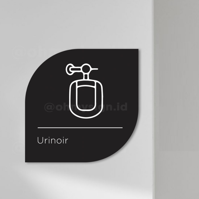 

Grosir Sign Akrilik Sign Board Acrylic Rounded - Urinoir - Hitam 10x10 Keren