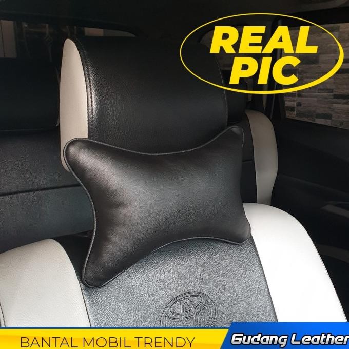 Bantal Mobil Kulit Sintetis - Baper Series (Hitam)