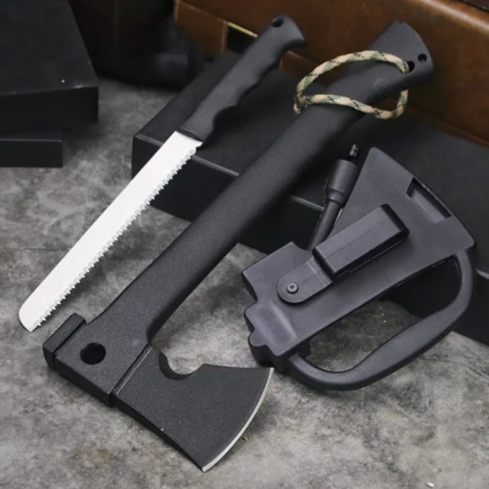 Kapak Kampak Axe Tactical Survival Outdoor Camping Offroad W/ Gergaji Gratis Ongkir