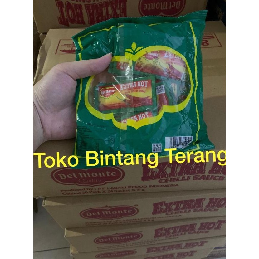 

Delmonte Saos Sambal Extra Hot Sachet Sti 1 Dus isi 20 pak x 24 stik