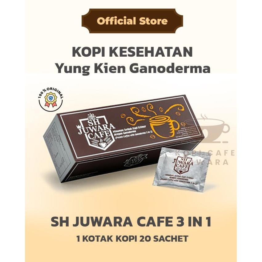 

KOPI SH JUWARA CAFE 3 IN 1 - KOPI KESEHATAN GANODERMA - KOPI JUWARA