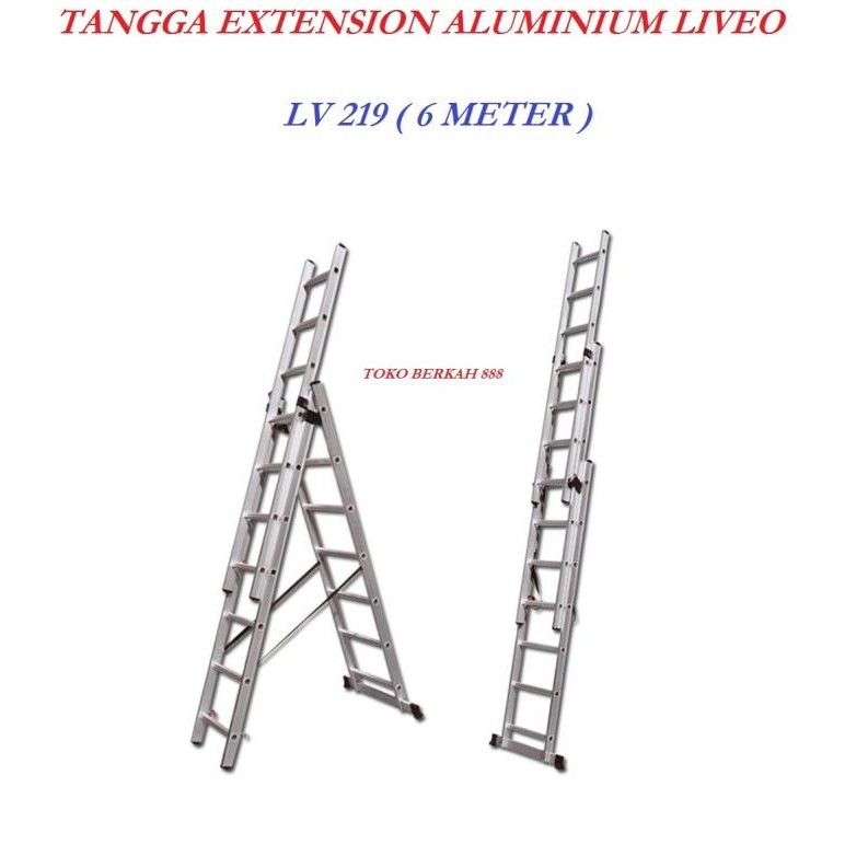 Tangga Aluminium Extension / Ekstension Liveo LV219, Bukan Teleskopik