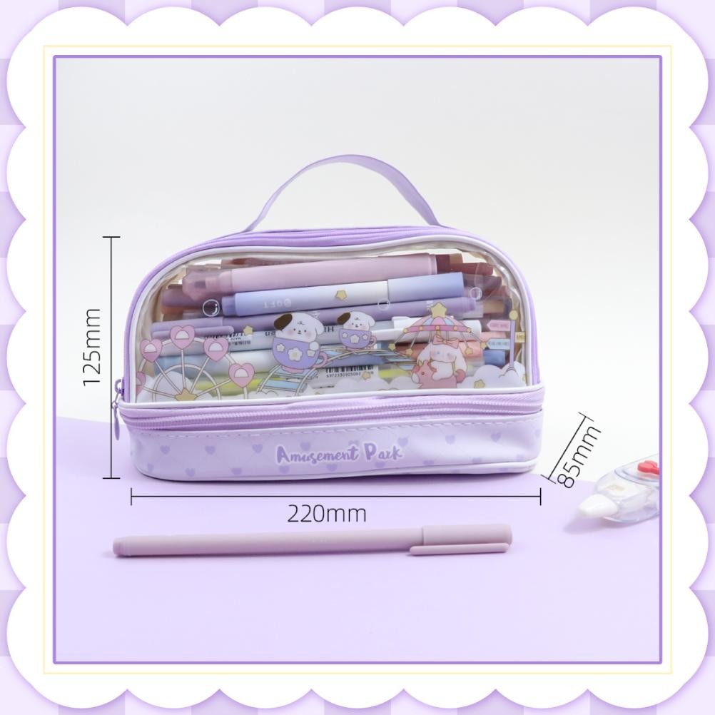 

SALE Large Capacity Transparent Pencil Case Portable Waterproof Kawaii Pencil bag Cute Stationery School Supplies for Students Ok75