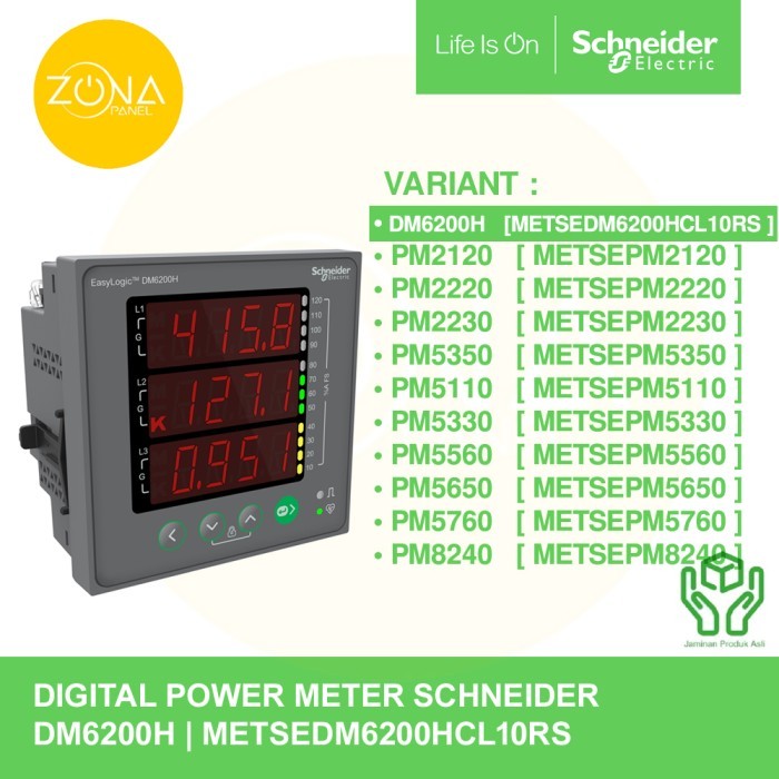 POWER METER SCHNEIDER DM6200 DM6200H METSEDM6200HCL10RS EASYLOGIC