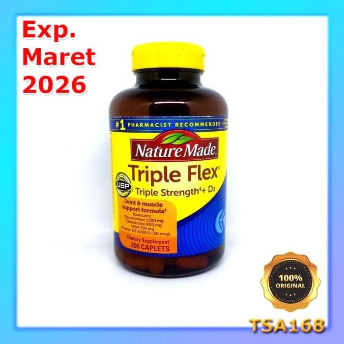 Nature Made Triple Flex Triple Strength + D3 200 Kaplet TripleFlex Kualitas Terbaik