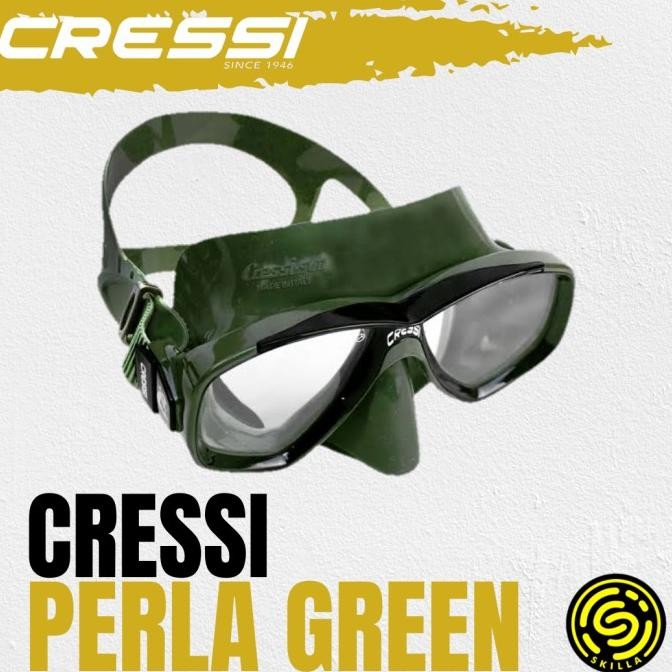 Terlaris Cressi Perla Green Freediving Mask Masker Freedive Low Volume Diving Ready Stok