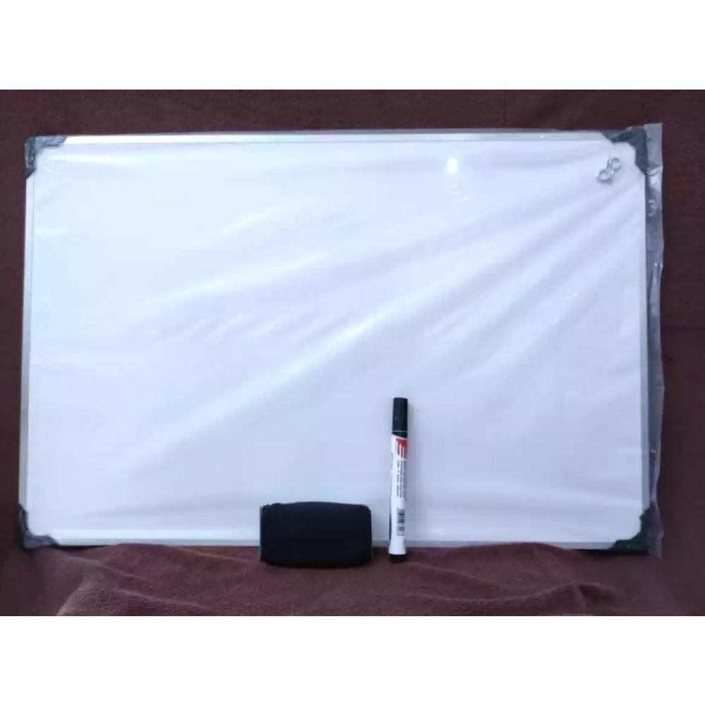 

wd-54 Papan Tulis Whiteboard 40x60 Free Spidol Dan Penghapus Bingkai Aluminium Original