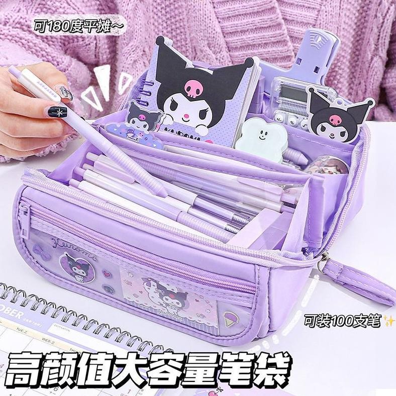 

aw-96 Sanrio Tempat Pensil Cinnamoroll Baru Anime My Melody Kuromi Penyimpanan Alat Tulis Siswa Perlengkapan Sekolah Ins Kawaii Hadiah Lucu Terlaris