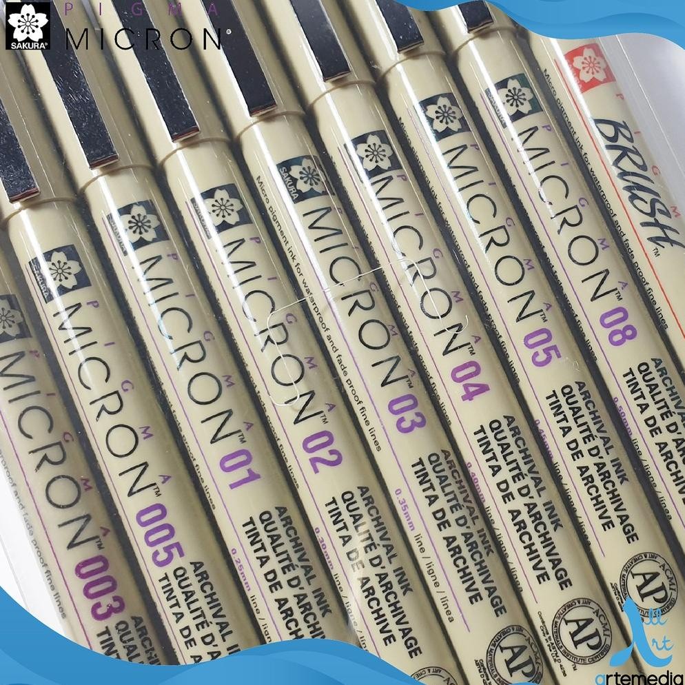 

TY69 Sakura Pigma Micron Drawing Pen Set 9 Pigment Ink Hemat