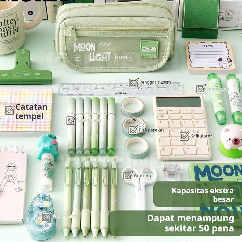 

er-6 kotak pensil aesthetic Tas PenaTempat Pensil aesthetic Tas Pensil Pencil Case tempat alat tulis kapasitas besar Viral
