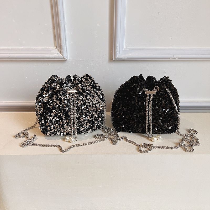 Versatile Chain Bucket Bag Shoulder Crossbody Western Style Idle Style Mori Style