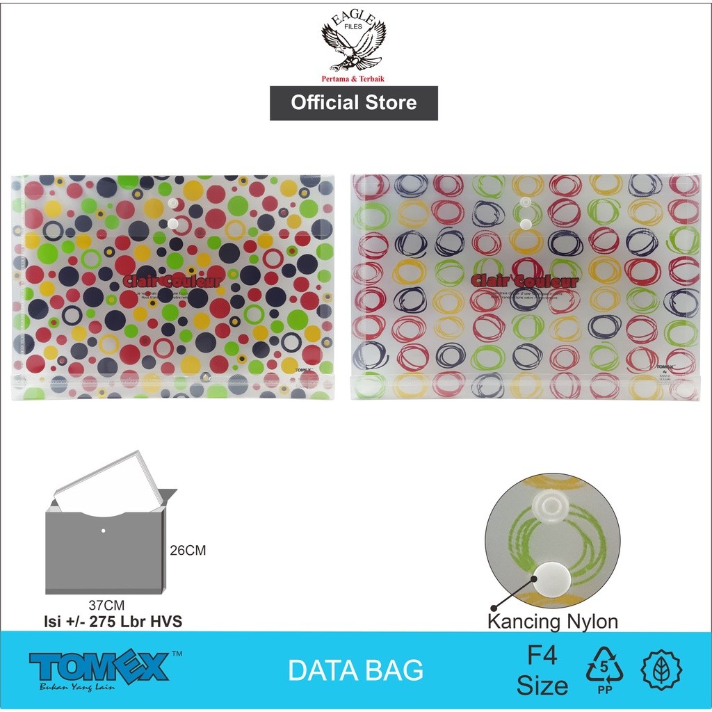 

Map Plastik Kancing F4 TOMEX Map Kancing Plastik Data Bag File Horizontal Motif CLAIR COULEUR