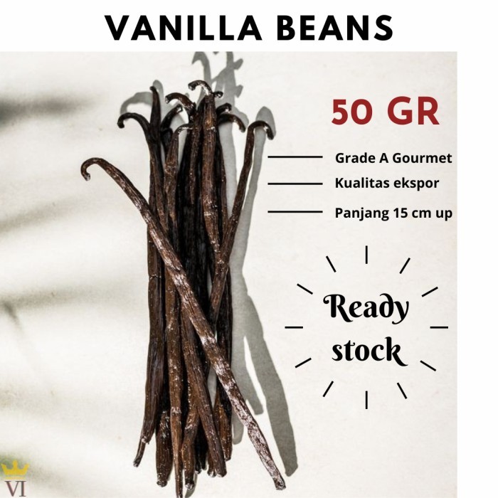 

FREE ONGKIR Vanilla beans / biji vanilla grade A 50 gr