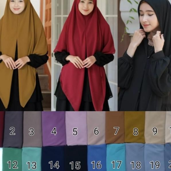 Hijab Segitiga Instan Ceruty Jumbo Jilbab Bergo Ceruti Kerudung Zipper