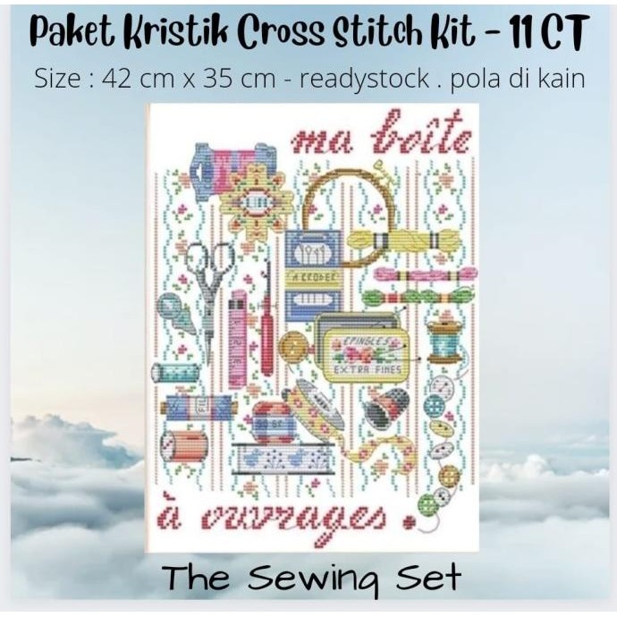 Paket Kristik Sulam DIY Cross Stitch Jahit - SEWING SET